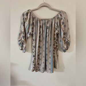 Plus| Off The Shoulder Printed Top